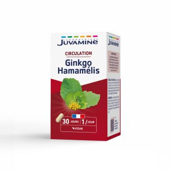 Circulation Ginkgo hamamélis Juvamine - boite de 30 gélules