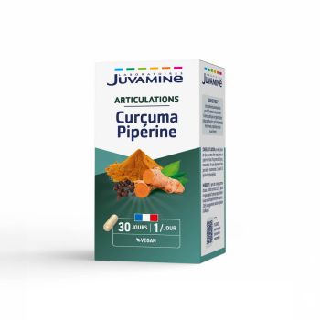 Curcuma Pipérine Articulations Juvamine - boîte de 30 gélules