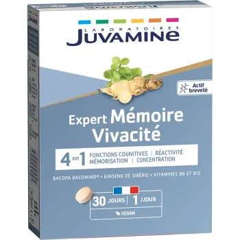 Expert mémoire vivacité Juvamine - boîte de 30 comprimés
