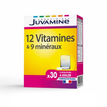 12 vitamines et 9 minéraux Juvamine - boîte de 30 comprimés