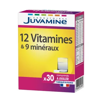 12 vitamines et 9 minéraux Juvamine - boîte de 30 comprimés