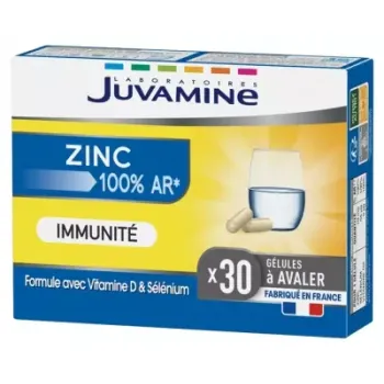 Zinc Immunité Juvamine - boîte de 30 gélules