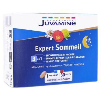 Expert Sommeil 3en1 Juvamine - boîte de 30 comprimés à sucer