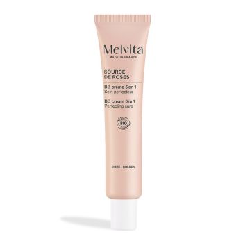 Source de Roses BB crème 6en1 bio teinte doré Melvita - tube de 40ml