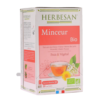 Infusion Minceur bio à la menthe Herbesan - boite de 20 sachets