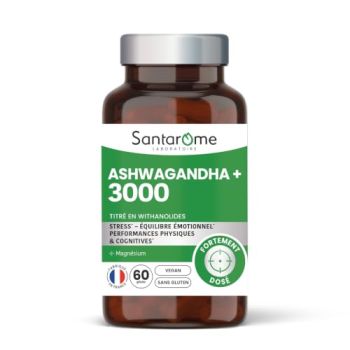 Ashwagandha+ 3000 Santarome - pot de 60 gélules