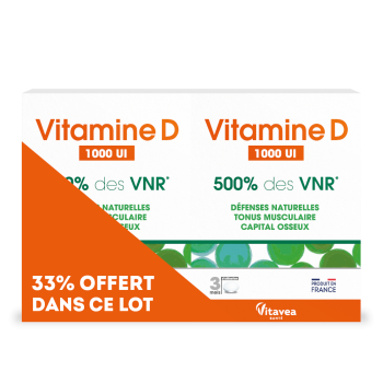 Vitamine D 1000UI Vitavea - lot de 2 boîtes de 90 comprimés