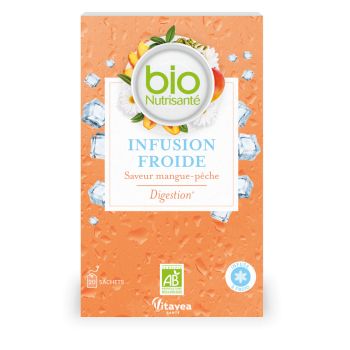 Infusion froide digestion saveur mangue-pêche bio Vitavea - boite de 20 sachets