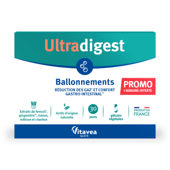Ultradigest ballonnements Vitavea - boîte de 90 gélules végétales
