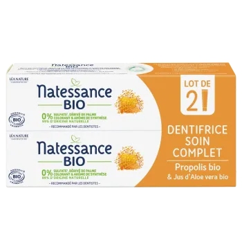 Dentifrice soin complet bio Natessance - lot de 2 tubes de 75 ml