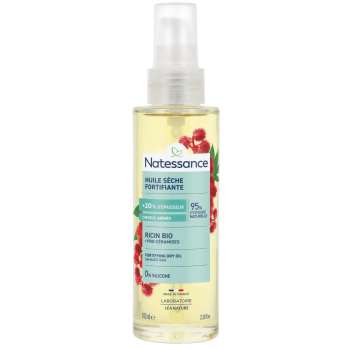 Huile s&egrave;che fortifiante Ricin Bio Natessance - flacon pompe de 100ml