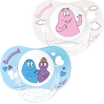 Edition limitée sucette Barbapapa +18 mois Luc et Léa - lot de 2 sucettes