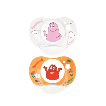 Edition limitée sucette Barbapapa +18 mois Luc et Léa - lot de 2 sucettes