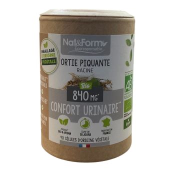 Racine d'ortie piquante bio Confort urinaire Nat&Form - pot de 90 g&eacute;lules