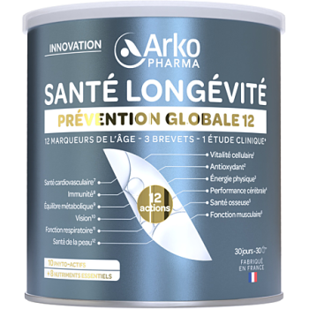 Sant&eacute; long&eacute;vite pr&eacute;vention globale 12 Arkopharma - pot de 285g