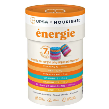 Gummies énergie 7en1 Upsa x Nourished - boite de 30 gummies