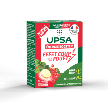 Energie Booster Effet coup de fouet arôme citron-maté UPSA - boite de 20 comprimés effervescents