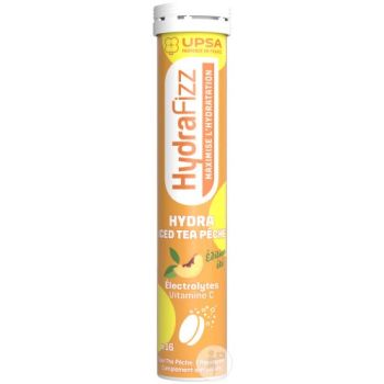 HydraFizz hydra go&ucirc;t iced tea p&ecirc;che Upsa - tube de 16 comprim&eacute;s effervescents