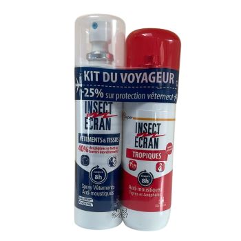 Spray vêtements et Anti-moustiques tropiques Insect Écran - lot de 2 flacons de 100ml et 75ml offre spéciale