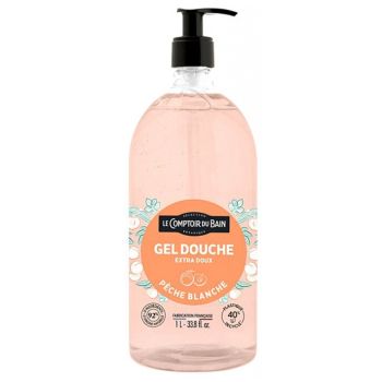 Gel douche pêche blanche Le Comptoir du Bain - flacon-pompe de 1L