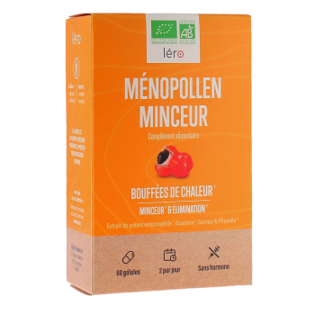 M&eacute;nopollen Minceur & bouff&eacute;es de chaleur bio L&eacute;ro - bo&icirc;te de 60 g&eacute;lules
