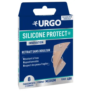 Silicone Protect+ innovation pansements format médium Urgo - boite de 8 pansements