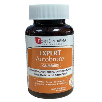 Expert Autobronz gummies goût framboise Forté Pharma - pot de 60 gommes