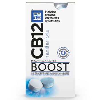 CB12 boost contre la mauvaise haleine - boîte de 10 gommes à macher