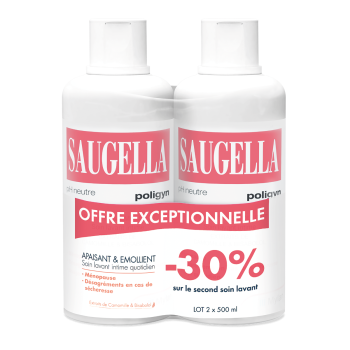 Poligyn nettoyant doux Saugella - 2 flacons de 500 ml