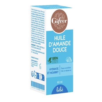 Huile d'amande douce b&eacute;b&eacute; Gifrer - flacon de 60ml
