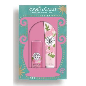 Coffret baume lèvres et crème mains Rose Roger & Gallet - coffret de 2 produits