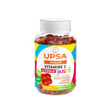 Vitamine C acérola kids goût fraise Upsa - pot de 60 gommes