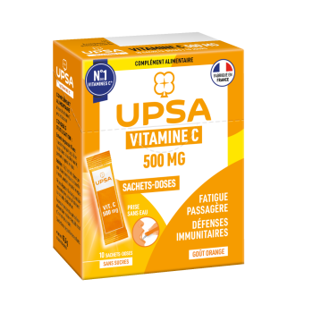 Vitalité vitamine C 500 mg UPSA - boîte de 10 sachet-doses