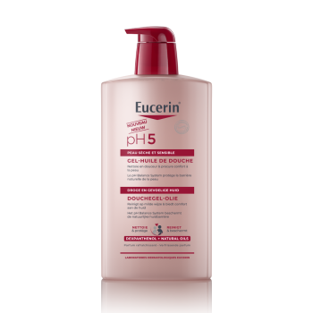 Gel-huile de douche pH5 Eucerin - flacon-pompe de 1L
