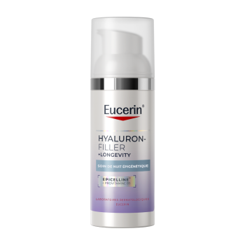 Soin de nuit épigénétique Hyaluron-Filler + Longevity Eucerin - flacon-pompe de 50ml