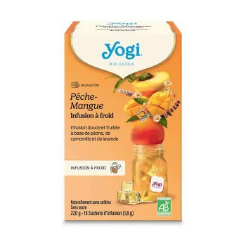 Relaxation Infusion &agrave; froid bio p&ecirc;che-mangue Yogi Tea - boite de 15 sachets