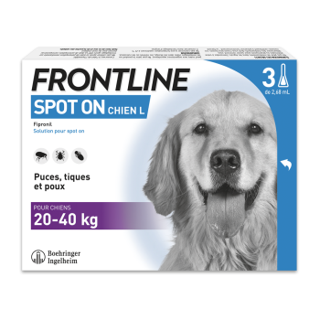 Spot on chien 20-40 kg Frontline - 3 pipettes de 2,68ml