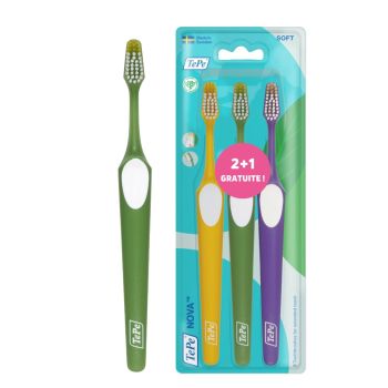 Brosse &agrave; dents Nova souple TePe - 3 brosses &agrave; dents