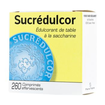 Édulcorant de table à la saccharine sucrédulcor Pierre Fabre - boite de 260 comprimés effervescents