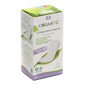 Protège-slips coton bio flux léger Organyc - boite de 48 protections