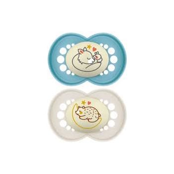 Sucettes Original Nuit 18 mois+ bleu Mam - lot de 2 sucettes
