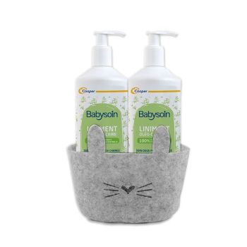 Babysoin Liniment oléo-calcaire Cooper - lot de 2 flacons-pompe de 750 ml + un panier offert