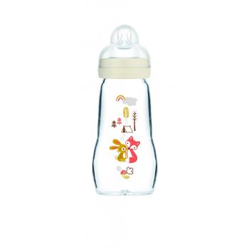 Biberon en verre débit 2 à partir de 0 mois MAM - un biberon de 260 ml