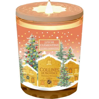 Bougie parfumée Litchi clémentine Collines de Provence - bougie de 180g
