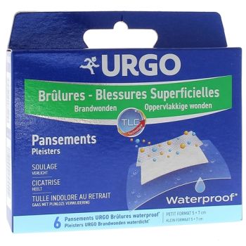 Brûlures et blessures superficielles Urgo - boîte de 6 pansements waterproof