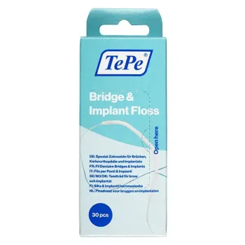 Fil dentaire spécial implants TePe - boite de 30 pièces