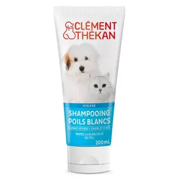 Shampooing poils blancs chiens et chats Clément Thékan - tube de 200ml