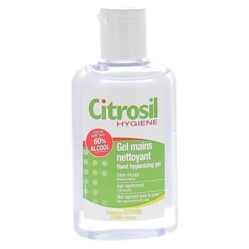 Gel mains nettoyant citron Citrosil - flacon de 80 ml