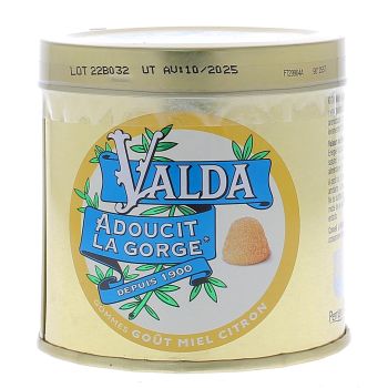 Gommes goût miel citron Valda - pot de 140 g