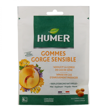 Gommes gorge sensible Humer - sachet de 30 gommes à sucer
